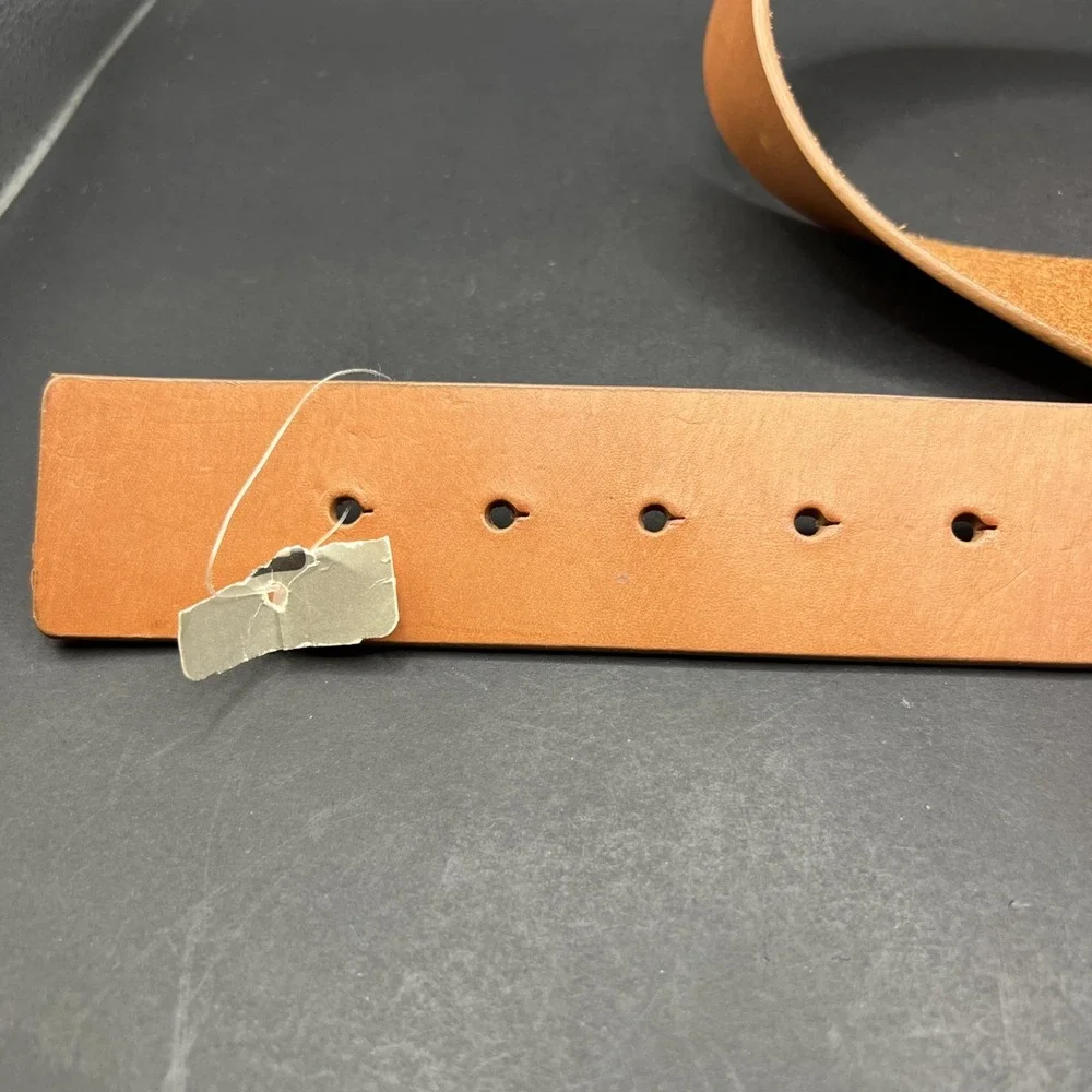 Chico's Women's Brown Leather Belt Sm 30-34 Concha Brass Filigree Buckle Western